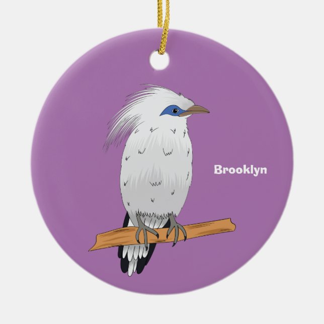 Adorno De Cerámica Pájaro tropical exótico de Bali Mina (Frente)