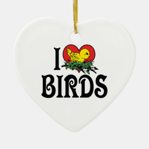 Adorno De Cerámica Pájaros del Corazón que Amo