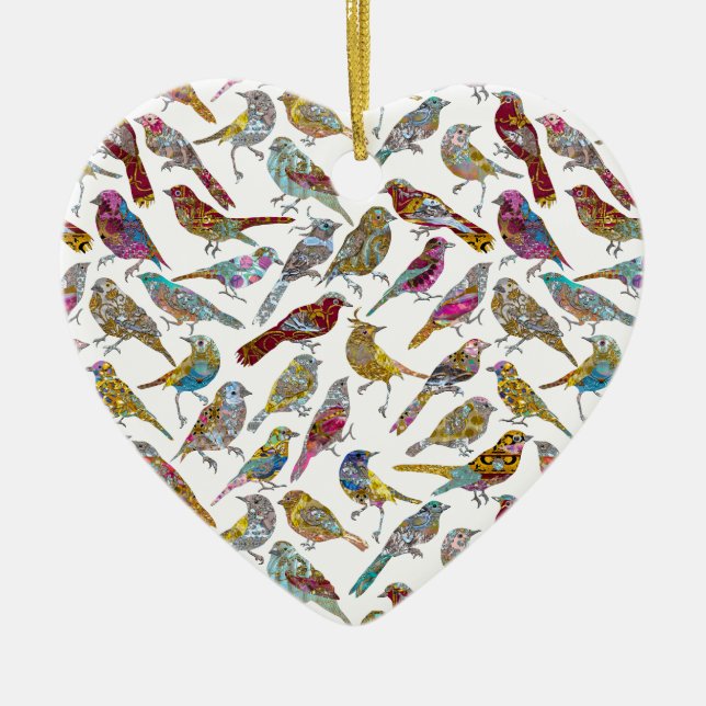 Adorno De Cerámica Pájaros elegantes de la moda del baile (Frente)