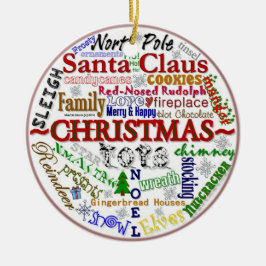 Adorno De Cerámica Palabras de arte de los navidades (Personalice con