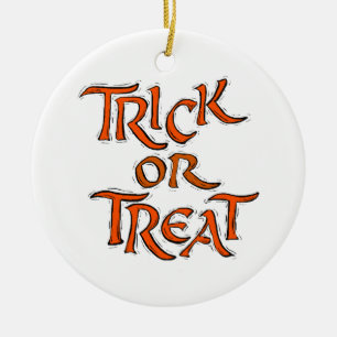 Adorno De Cerámica Palabras de Halloween Trick o Treat