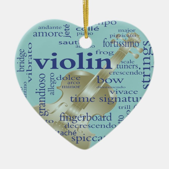 Adorno De Cerámica Palabras del violín (Frente)