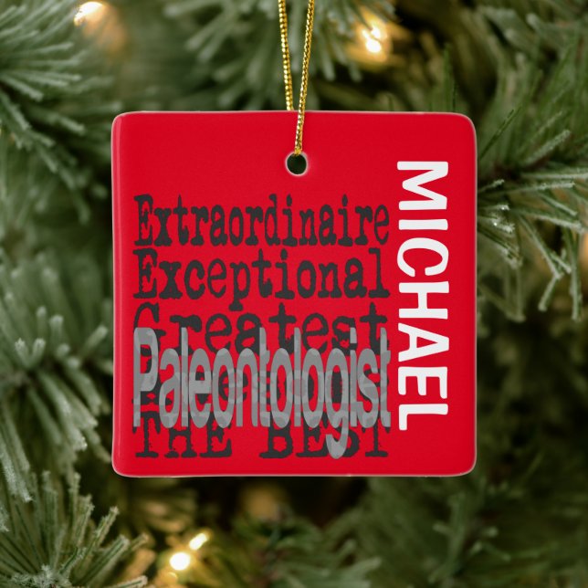 Adorno De Cerámica Paleontólogo PERSONALIZADO Extraordinario (Árbol)