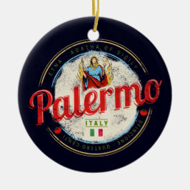 Adorno De Cerámica Palermo Capital De Sicilia Italia Vintage Souvenir