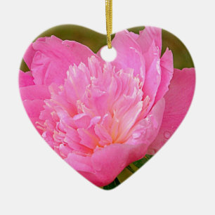 Adorno De Cerámica Palidezca - el Peony rosado en productos