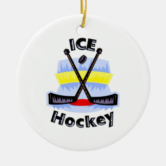 Adorno De Cerámica Palillos cruzados del hockey sobre hielo