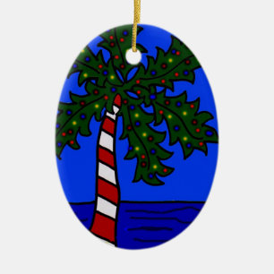 Adorno De Cerámica Palm de Navidades tropicales