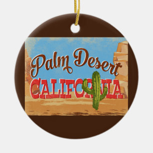 Adorno De Cerámica Palm Desert California Personalizado viaje retro
