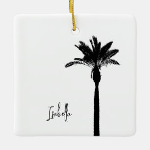 Adorno De Cerámica Palm Tree Silhouette NAME Travel Beach Coastre