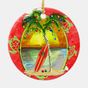 Adorno De Cerámica Palmera tropical del navidad