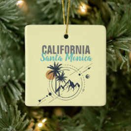 Adorno De Cerámica Palmeras Geométricas de Santa Mónica California