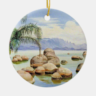 Adorno De Cerámica Palmeras y rocas, Bahía de Río,
