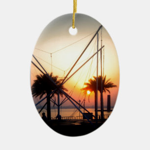 Adorno De Cerámica palmeras y trampolin