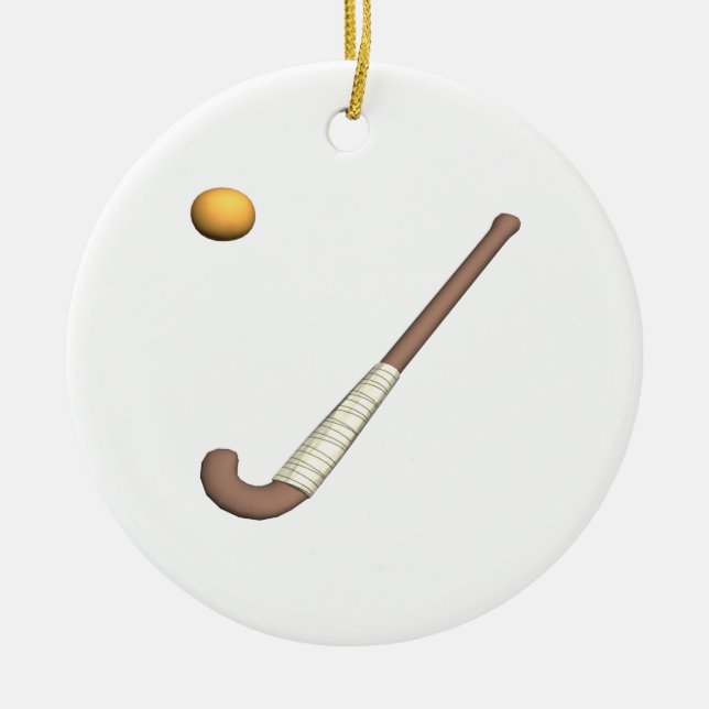 Adorno De Cerámica Palo y bola de hockey sobre terreno (Frente)
