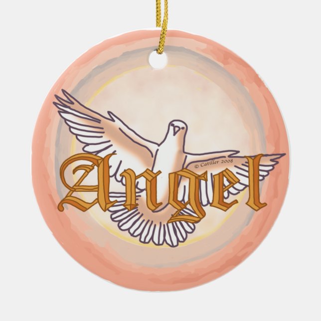 Adorno De Cerámica Paloma angel (Frente)