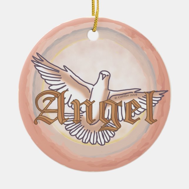 Adorno De Cerámica Paloma angel (Frente)