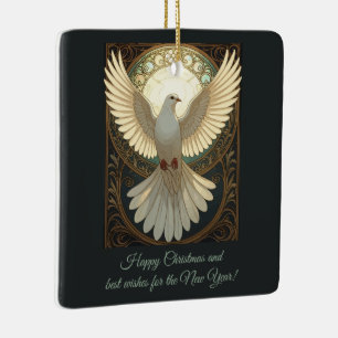 Adorno De Cerámica Paloma angelical arte vintage vector Art Nouveau