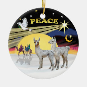 Adorno De Cerámica Paloma de Navidad - 2 llamas bebé