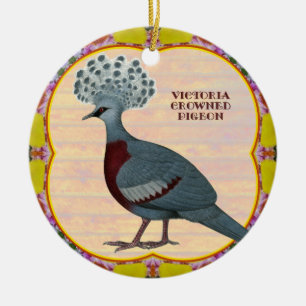 Adorno De Cerámica Paloma Floral Coronada
