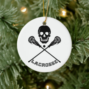 Adorno De Cerámica Palos de Lacrosse de Navidad