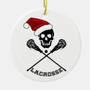 Adorno De Cerámica Palos de Lacrosse Navidad
