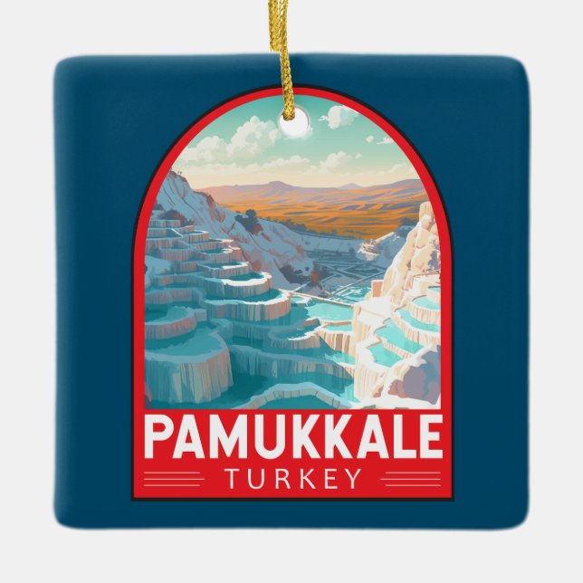 Adorno De Cerámica Pamukkale Turquía Viaje de arte (Anverso)