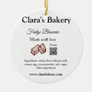 Adorno De Cerámica Panadería brownie agrega ingredientes hechos con a