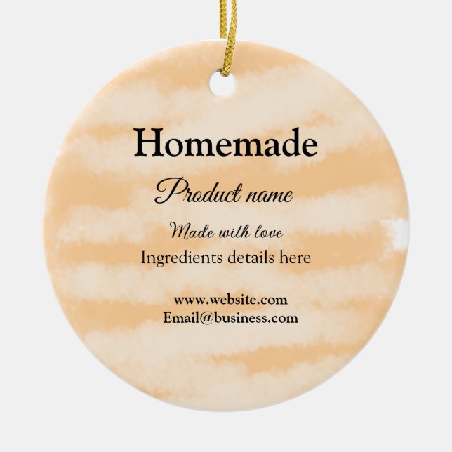 Adorno De Cerámica Panadería casera hecha con sitio web de texto para (Frente)