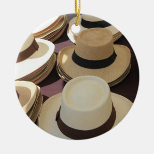 Adorno De Cerámica Panama hats ornament