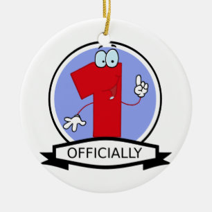 Adorno De Cerámica Pancarta oficial de cumpleaños 1