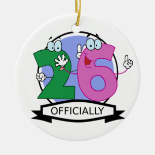 Adorno De Cerámica Pancarta oficial de cumpleaños 26