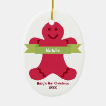 Pancarta verde de pan de jengibre rojo nombre bebé