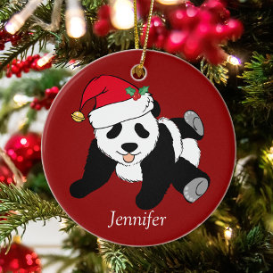 Adorno De Cerámica Panda Bear Kids Monograma Personalizado de la Cuta