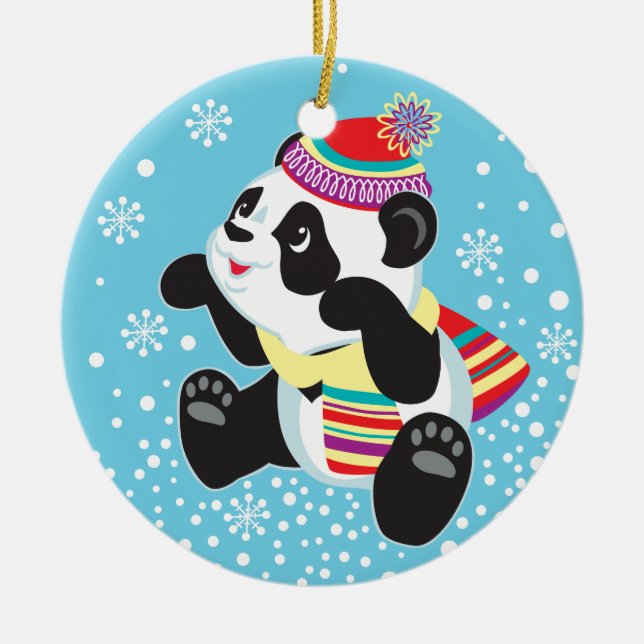 Adorno De Cerámica panda del dibujo animado (Frente)