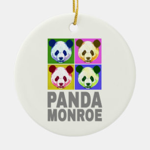 Adorno De Cerámica Panda Monroe Bear retrato de arte pop