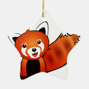 Adorno De Cerámica Panda Roja