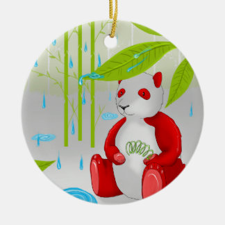 Adorno De Cerámica Panda roja furtiva