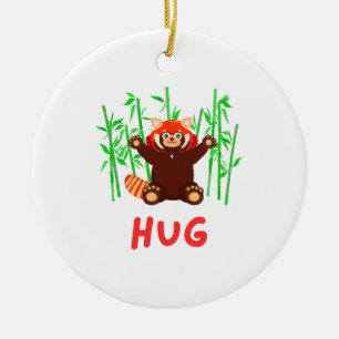 Adorno De Cerámica Panda rojo: ABRAZO