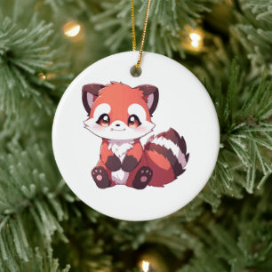 Adorno De Cerámica panda rojo adorable