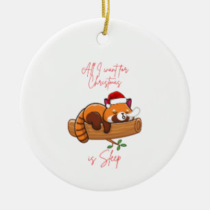 Adorno De Cerámica Panda rojo: Todo lo que quiero para los Navidades 