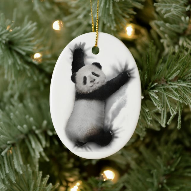 Adorno De Cerámica Panda Shirt Humorous Gráfico Animal T-Shirt Gifts (Árbol)