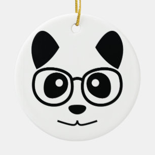 Adorno De Cerámica Panda y vidrios