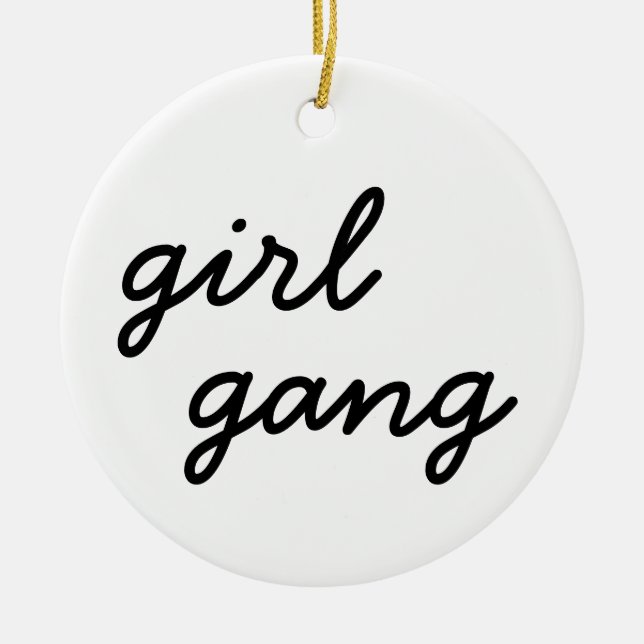 Adorno De Cerámica pandilla chica linda escritura feminista moderna d (Frente)