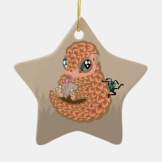 Adorno De Cerámica Pangolin del bebé con la hormiga