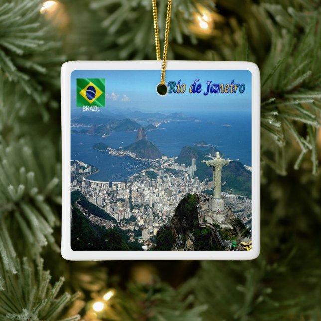 Adorno De Cerámica panorámica zBR023 de RIO DE JANEIRO, (Árbol)