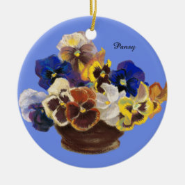 Adorno De Cerámica Pansy Bouquet