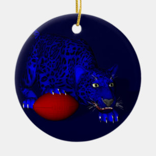 Adorno De Cerámica Pantera Azul