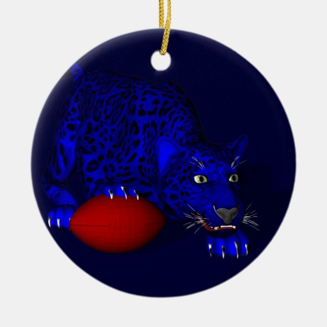 Adorno De Cerámica Pantera Azul (Frente)