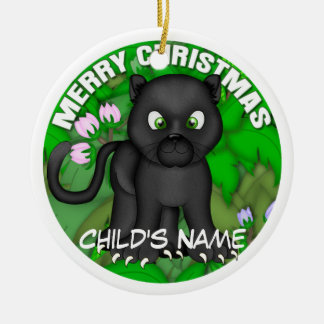Adorno De Cerámica Pantera negra de las Felices Navidad