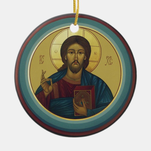Adorno De Cerámica Pantocrador de Jesucristo (Frente)